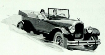 She: "What's that roaring sound?"<br>
He: "The Twenties." motor meme