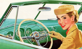 She: "DeSoto power steering is as easy as dialing a phone used to be!" motor meme