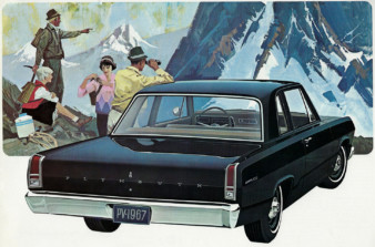 "Look, people driving a Corvair are trapped down in the valley!" motor meme