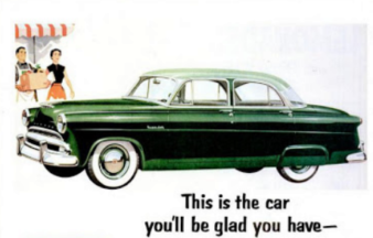 He: "Is this your car, ma'am?"<br>
She: "Yes."<br>
He: "I'm sorry." 1953 motor meme