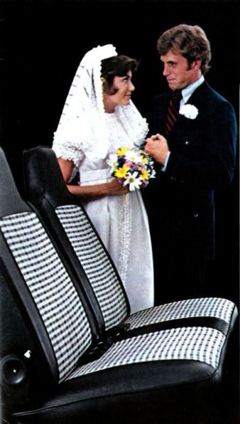 Then the bench seat said, "You may kiss the bride." motor meme