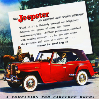 The 1948 Willys Jeepster says, "First SUV? Here, hold my beer." motor meme